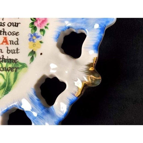 The Lords Prayer Porcelain Japan Commemorative Plate Vintage Circa 1950s - Picture 4 of 9